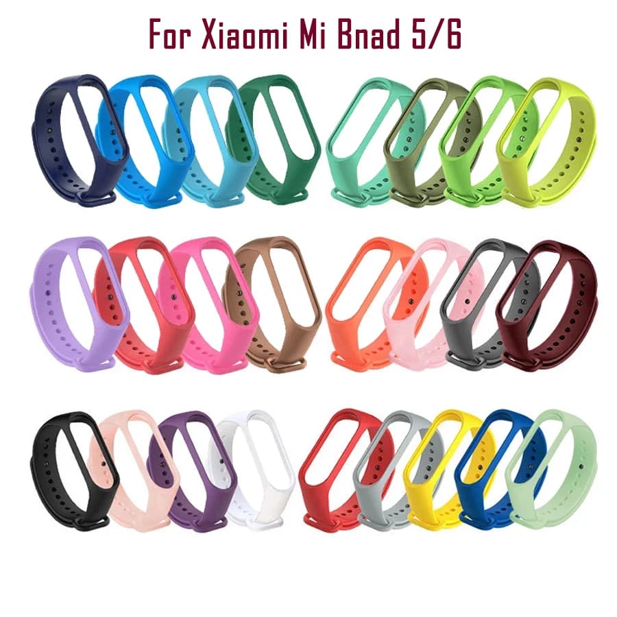 Fashion Soft Silicone Wristband Watchband Suitable For Xiaomi Mi Band5 Bracelet Replaceable Strap For Band 6 watch accessories