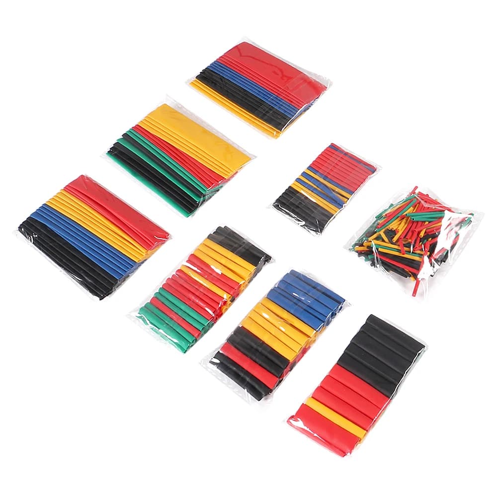 328 Pcs Heat Shrink Tubing 5 Colors 8 Sizes Assorted Tube Wrap Sleeve Set Combo