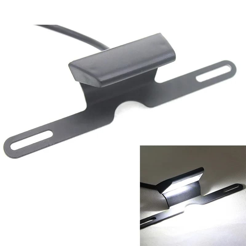 DOT/CE/E-marked 12V Motorbike LED License Number Plate Lights W/License Plate Bracket Holder Universal For Motorcycles