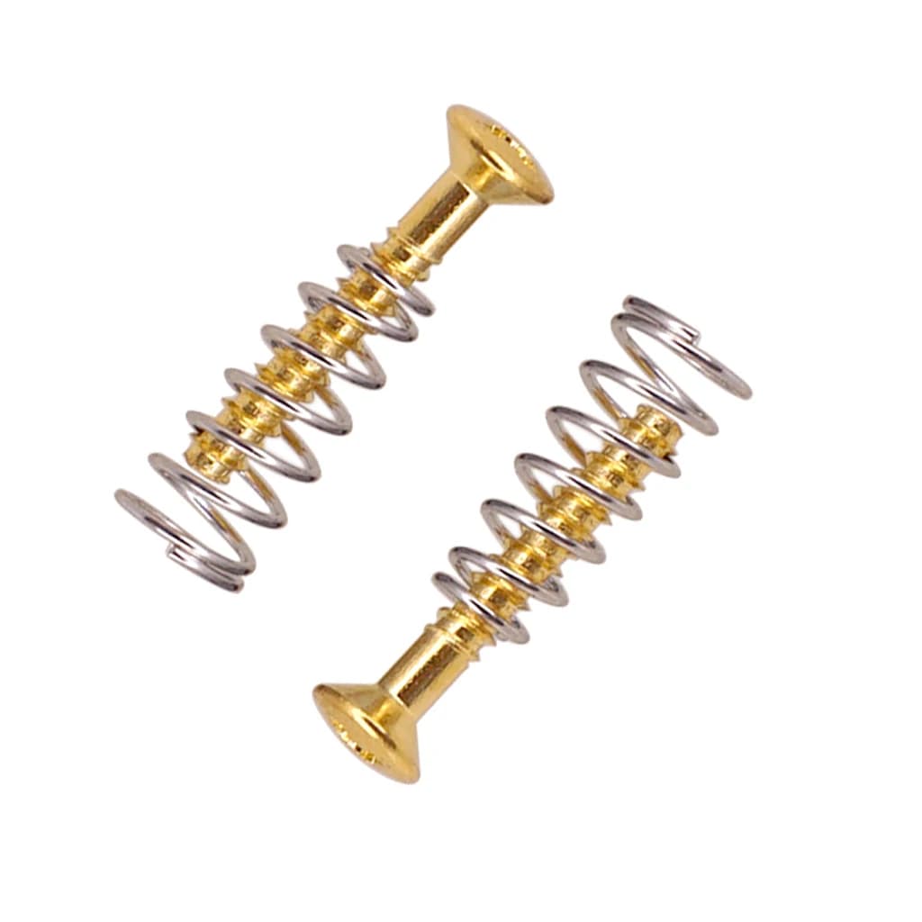 6 Pcs of Set  Guitar Single Coil Pickup Flat Screws Springs for Electric Guitar/Bass Pickup Repairment Parts Gold