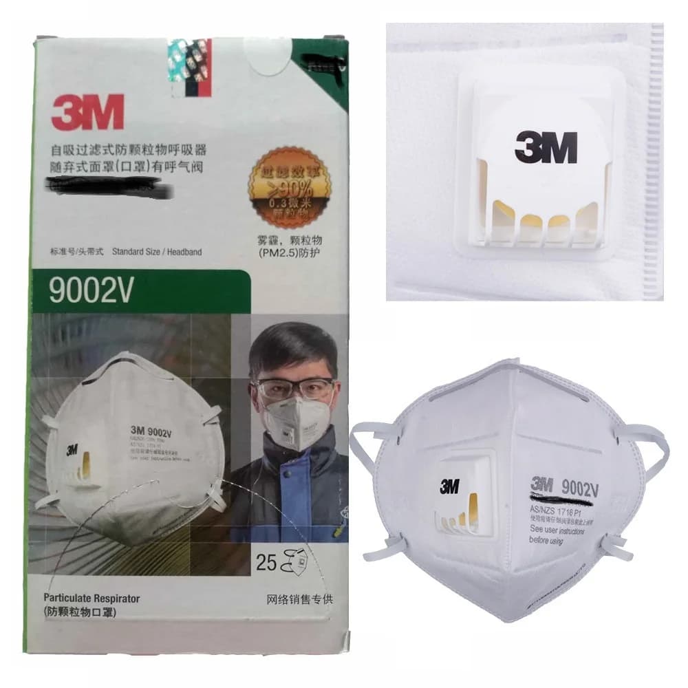 3M 9002V Dust protective mask head wear Masks Anti-PM2.5 Working Respirator Filter Structure Safety mask