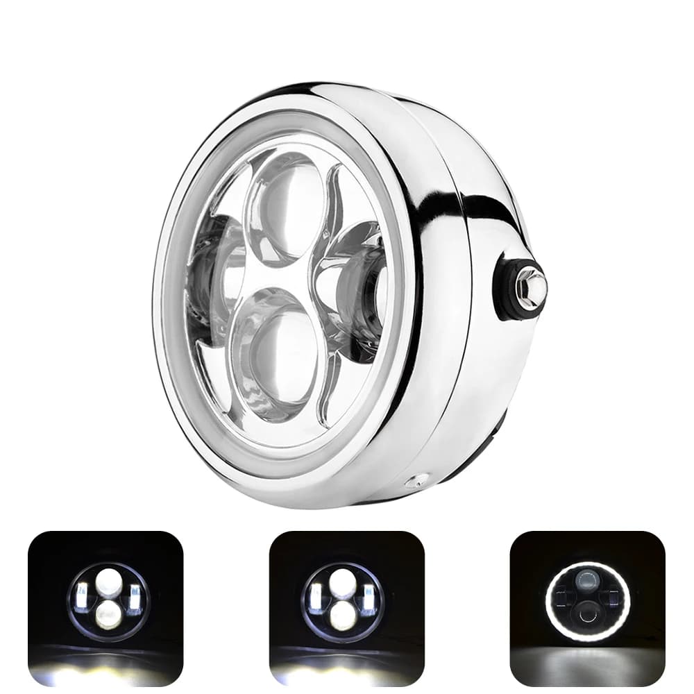 6.5" LED Motorcycle Headlight Headlamp Aluminum Head Light Phare led moto for Harley Sportster Cafe Racer Choppers Bobber Honda