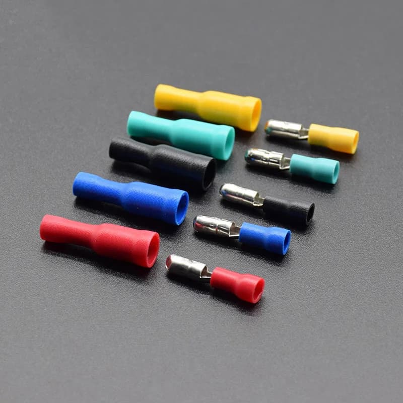 50pcs  25pcs Female 25pcs Male Insulated Electric Connector Crimp Bullet terminal for 22~16 AWG Audio Wiring FRD MPD1-156