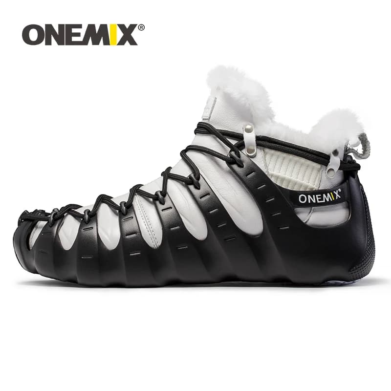 ONEMIX Winter Boots For Men Walking Shoes For Women Outdoor Trekking Shoe Fur Plush Sneakers Waterproof Keep Warm Snow Boots