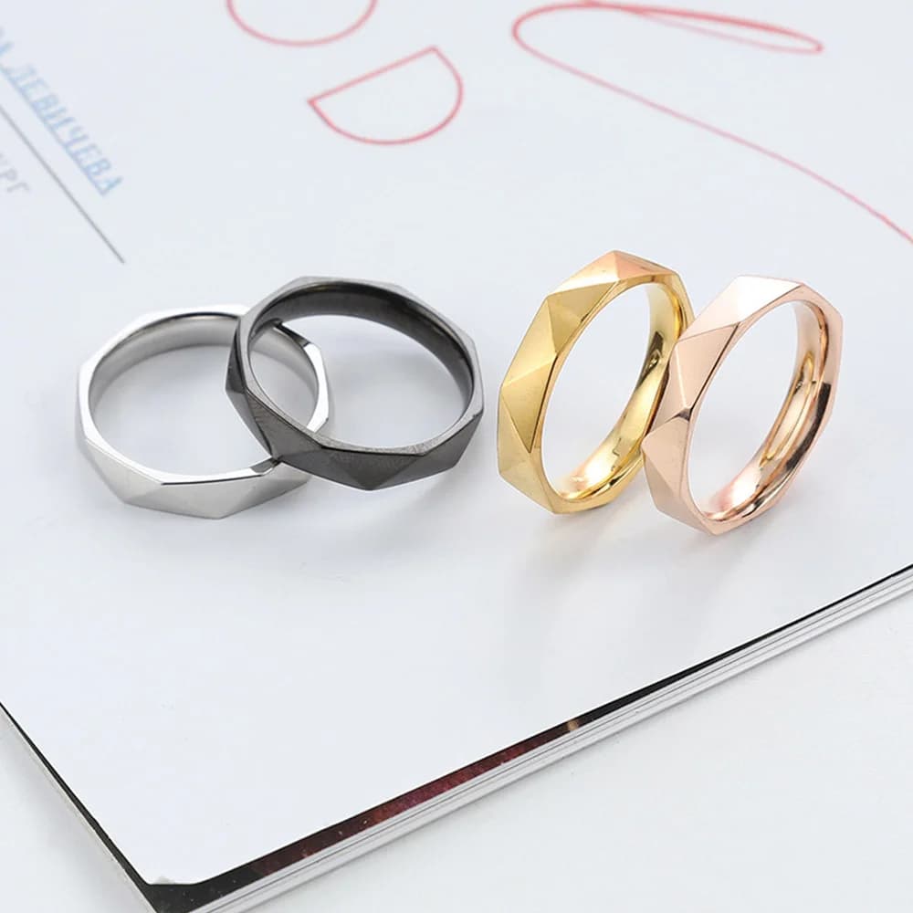 Ins Fashion Women Finger Rings Female Gold Color Stainless Steel Geometric Ring High Quality Statement Jewelry Anillos Mujer