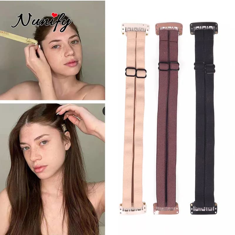 Nunify Single Double Adjustable Straps With Hair Clips For Long Hair Elastic Band For Face Lifring Beauty Hair Stretch Band