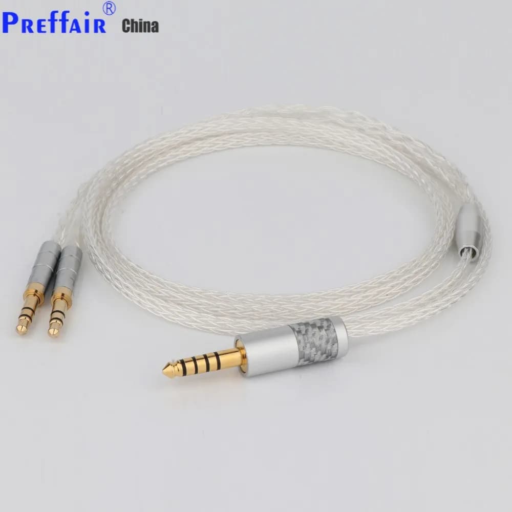 8 cores Single crystal silver For Beyerdynamic T1 T5P II AMIRON HOME Denon AH-D600 AH-D7100 Headphone Cable