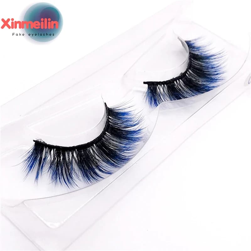 New 9D faux mink color lashes wholesale natural long fluffy individual dramatic colorful false eyelashes Makeup Extension Tools