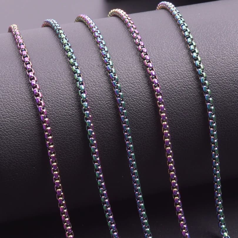 10pcs/Lot Twist Rope Square Box Long Link Chain Necklaces цепочка For Women Men Collares Party Gift Jewelry Making Bulk