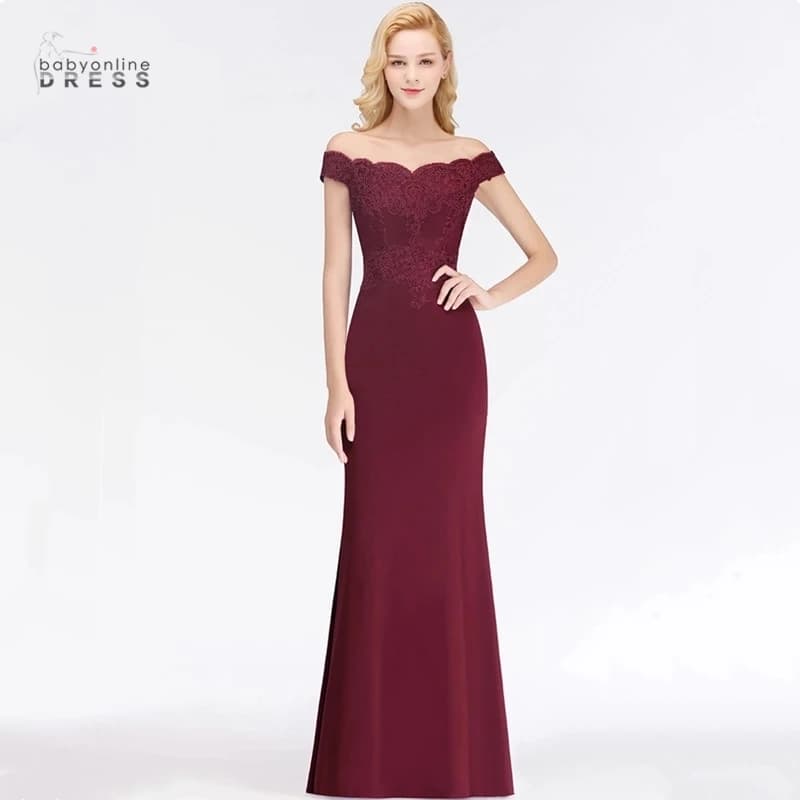 Robe de Soiree Sexy Backless Burgundy Lace Long Evening Dress 2021 Elegant Cap Sleeve Evening Party Dresses Vestido de Festa