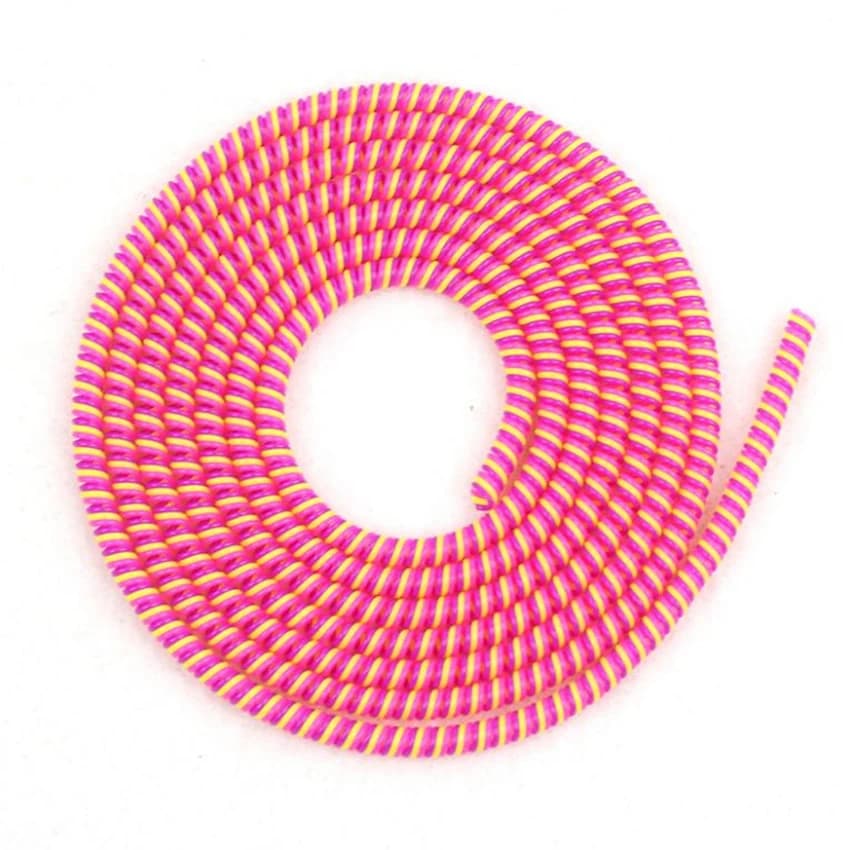 1PC Creative Colorful 1.4M 3 in1 Cable Protector Rope, USB Cable Data Line Cord Winder Protective Case, Earphone Cable Protector