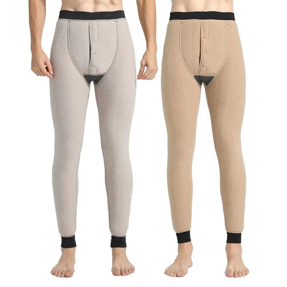 Men Thermal Underwear Winter Plus Velvet Thick Pants Warm Long Johns Plus Fat Male High Waist Leggings Wool Super Thick XXXXL