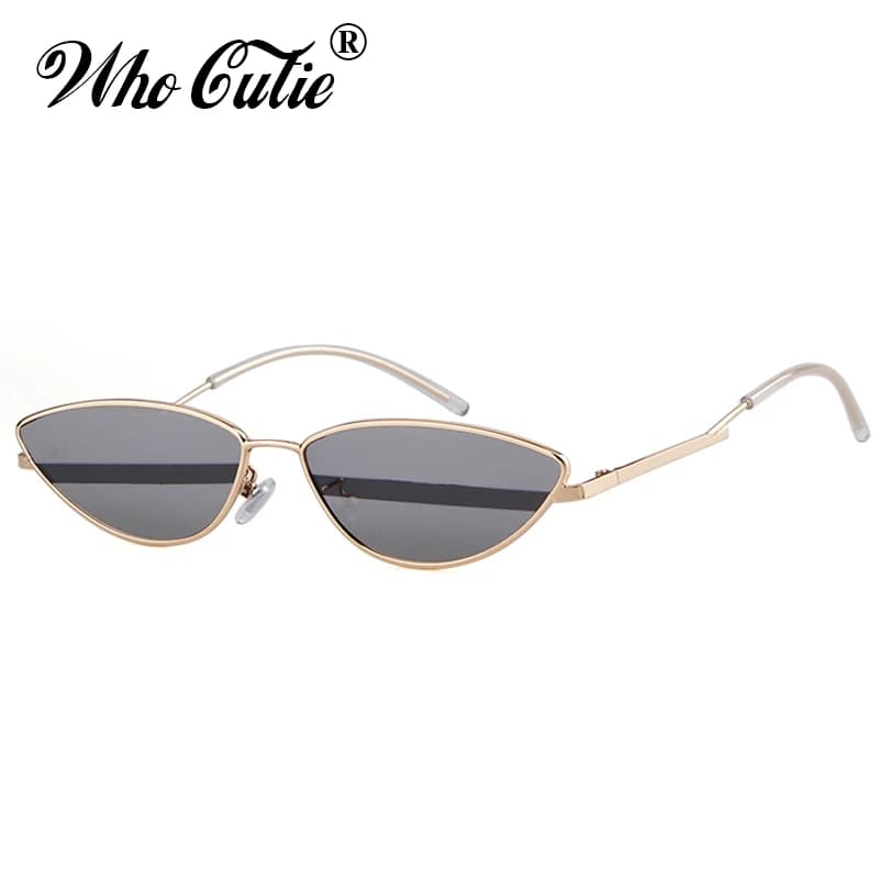 WHO CUTIE Brand Designer Sunglasses Women 2025 High Quality Retro Vintage Tiny Slim Cat Eye Summer Sun Glasses Men Shades OM680