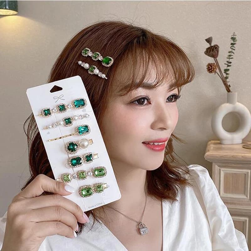 2022 Fashion Hair Clip Set For Women Girls Korea New Crystal Barrettes Hair Accessories Headwear Side Clip Hairgrip Hair Jewelry