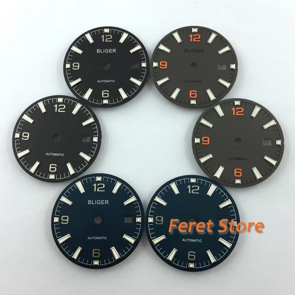 31mm black blue gray dial,green Luminous power reserve Luxury Brand Genuine Leather clasp automatic movement mens watch