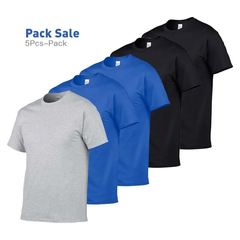 Gildan Men Tshirt 100% Cotton T-shirt Women Casual Breathable Short Sleeve O-Neck Couple T Shirt Tops Tees 5pcs or 1pcs /Lot