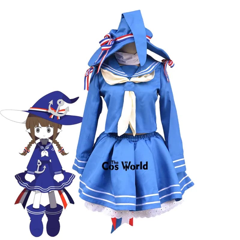 Wadanohara And The Great Blue Sea Sailor Suit School Uniform Tops Skirt Outfit Games Anime Cosplay Costume