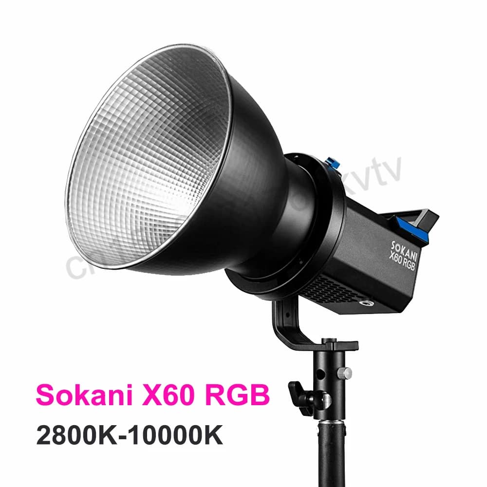 Sokani X60 V2 RGB Studio Light 80W 2800K-10000K Bowens Mount LED Video Light CRI96 TLCI 95+ RGB Photographic Lighting