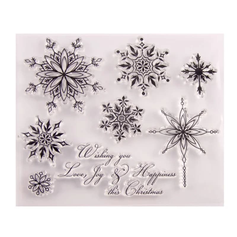 1pc Snowflake Transparent Clear Silicone Stamp Seal DIY Scrapbook Rubber Stamping Coloring Embossing Diary Decor Reusable T1590