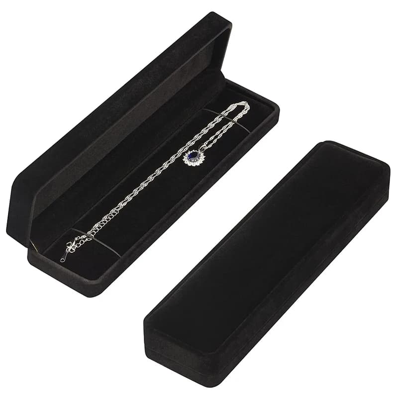 Velvet Chain Necklace Gift Box Jewelry Pendant Display Stand Storage Organizer Wedding Luxury Long Packaging Bag Women Wholesale
