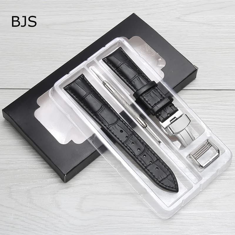 Calfskin Genuine Cow Leather Watchband Belt For Watch Strap Bracelets Butterfly Buckle Replacement 12mm-24mm