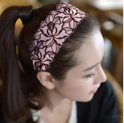New fashion, simple and elegant wide-brimmed embroidery lace flower ladies headband hair accessories wholesale