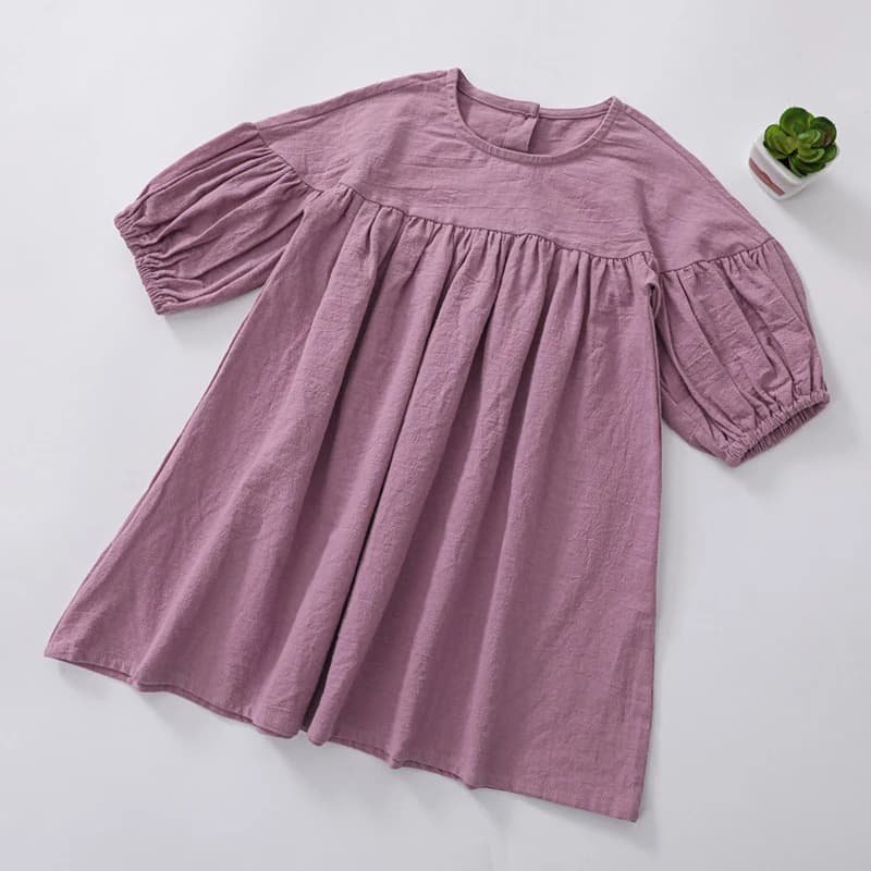 Spring Autumn Kids Baby Girls Dress Girls Pure Color Long Sleeve Princess Dress 1-5Yrs Kids Baby Girls Dress Children Clothes