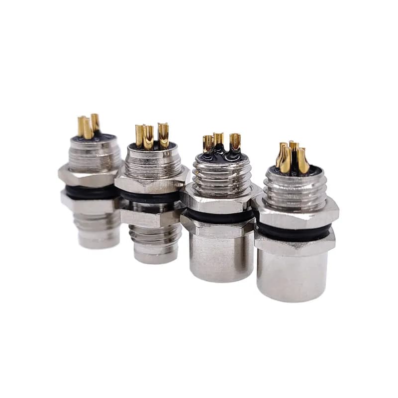 1Pc M8 panel back mount Sensor Connector Flange Socket threaded coupling Male&Female A Type 3 4Pin