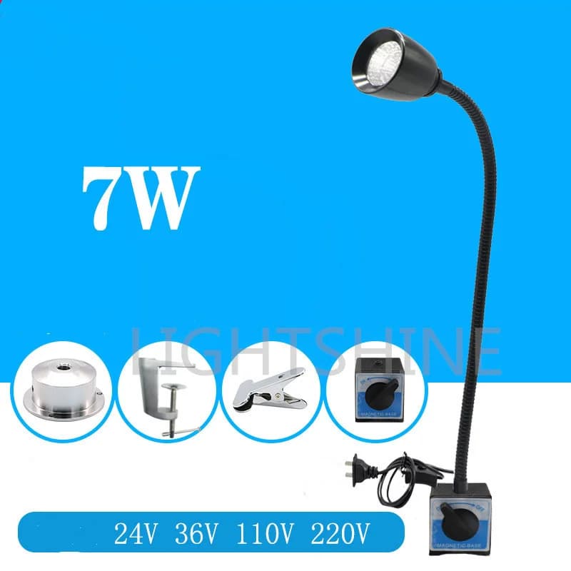 Led Machine Tool Lamp Magnet Work Lamp Hose Lamp CNC Lathe Punch Machine Tool Lamp 110v-220vac 7w