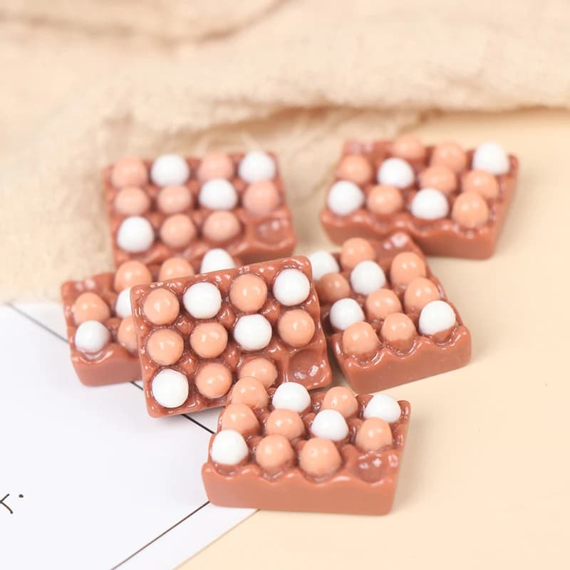 6pcs 1:12 Dollhouse Miniature Eggs Kitchen Food Model For Doll House Kitchen Decor Accessories Kids Pretend Toys