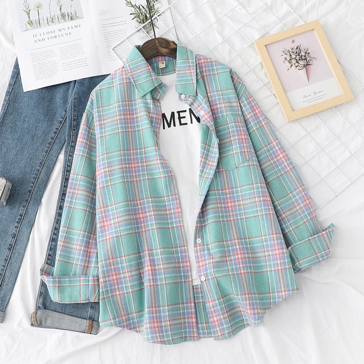 Brand Casual Women's Plaid Shirt 2023 Autumn New Boutique Ladies Loose Blouse and Tops Female Long Sleeve Blouses Clothes