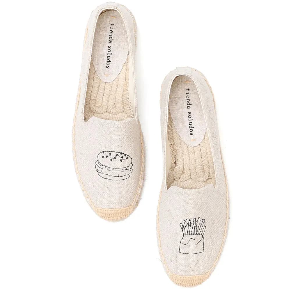 2021 Office & Career Hemp Rubber Sapatos Zapatillas Mujer Shoes Espadrilles Bottom Lazy Female Ladies Thick Flats Flat Slip