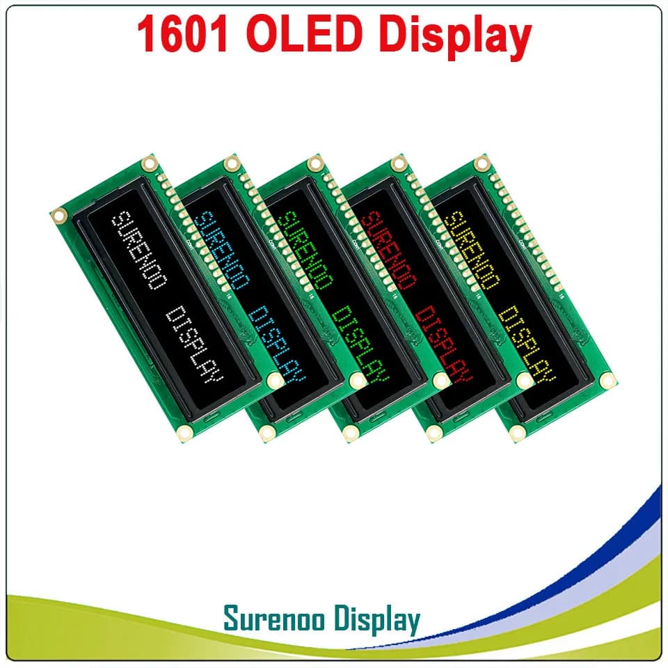 Real OLED Display, 1601 161 Character Parallel LCD Module Display LCM Screen, Build-in WS0010, Support Serial SPI