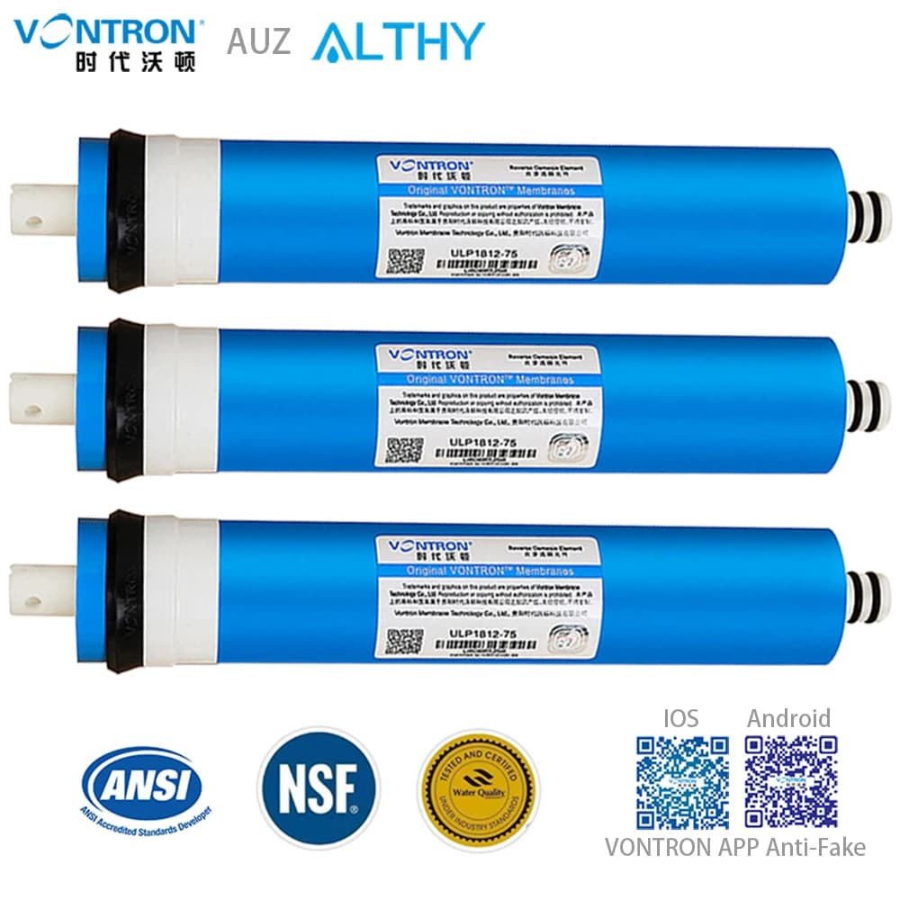 VONTRON Reverse Osmosis RO Membrane 75GPD / 100GPD Replacement Water Filter System Purifier Drinking  ULP1812-75 / ULP2012-100