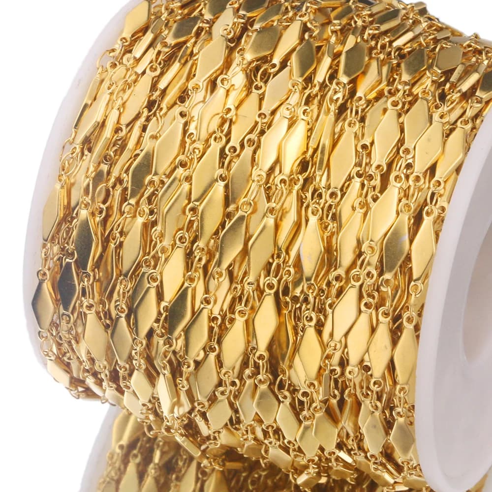 1 Meter Stainless Steel Gold RhombusChains for Anklet Necklace Jewelry Making DIY Handcrafts jewelry making supplies