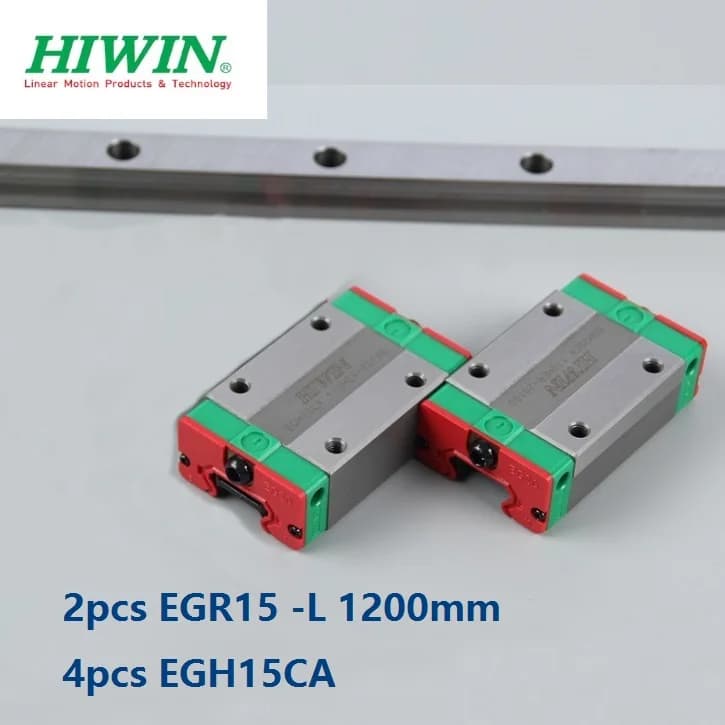2pcs origial Hiwin rail EGR15 -L 1200mm linear guide + 4pcs EGH15CA  carriage blocks for CNC router