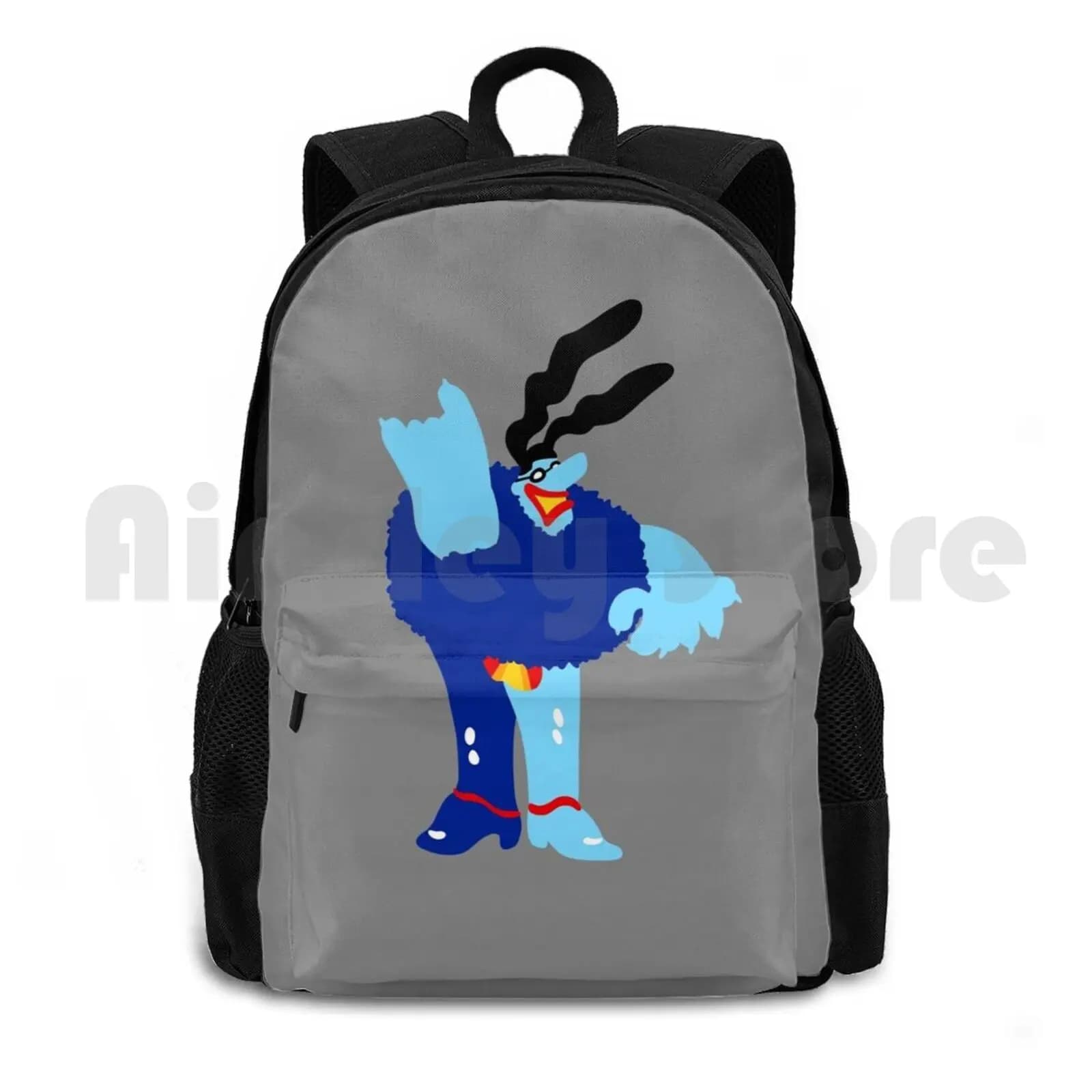 Minimal Blue Meanie Outdoor Hiking Backpack Waterproof Camping Travel Blue Meanie Bluemeanie Yellow Minimal Music Movie Band