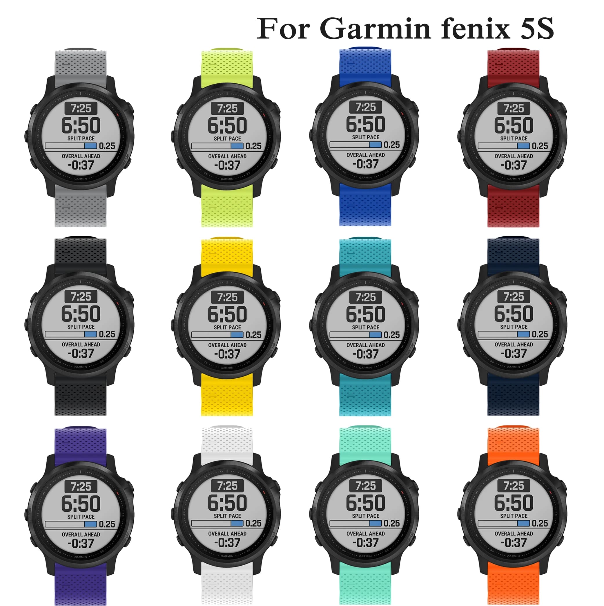 Classic Watchband For Garmin Fenix 5S soft sport Silicone Band For Garmin Fenix 6S smart Watch Quick Release fashion Wrist Strap