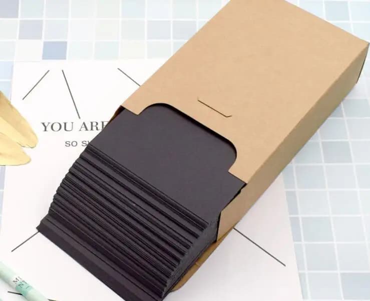 Size 100*150mm Black Matte Cardstock Thickness 350GSM Blank Paper Postcards