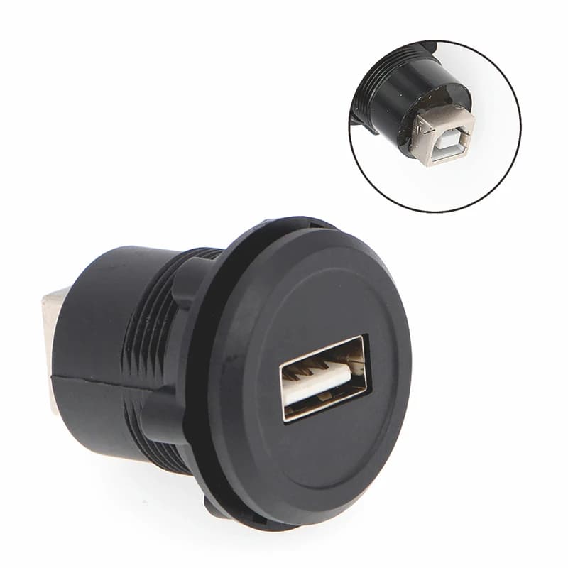 22mm USB connector socket  Economy Type Panel Mount USB2.0 Female A to Female B