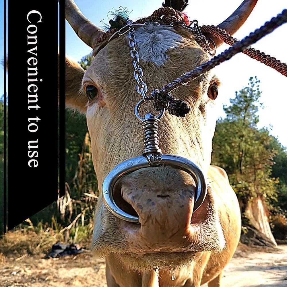 Cow Stainless Steel Ox Nose Ring Captive Cattle Equipment Pliers Clip Traction Free Punching Pasture Veterinary Farming Tools