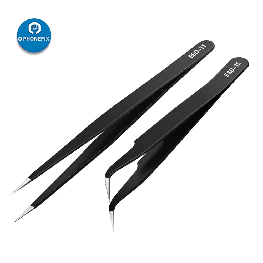 Stainless Steel Tweezers Electronics IC Chips Removal Tool Soldering Tweezers for iPhone Motherboard Repair Forceps