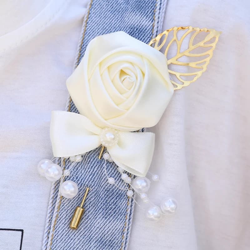 Wedding Bride and Groom Simulation Flower Corsage Brooch Flower Simulation Flower Business Party Holiday Supplies 643Z