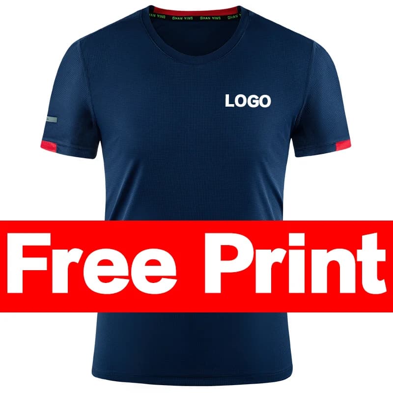 Men's t-shirt quick-drying sports top, custom logo running T-shirt, trainer fitness shirt