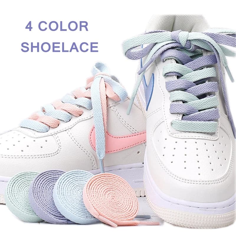 1Pair Flat Shoelace For AJ/AF Shoelaces Off Sneaker White Shoes Lace For Women and Men Shoelace 4 Colors