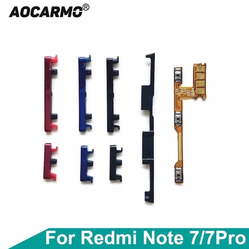 Aocarmo For Xiaomi Redmi Note 7 / 7 Pro 7Pro Power Button On/Off Volume Switch Buckle Bolt Bracket Ribbon Flex Cable