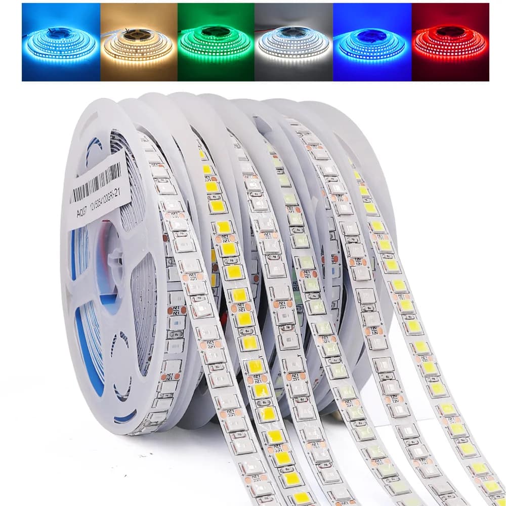 5M Led Strip Light 5054 2835 SMD Flexible Led Tape Ribbon Diode 60/120 Leds/M Waterproof Led Light Stripe Decor Lamp 12V 24V