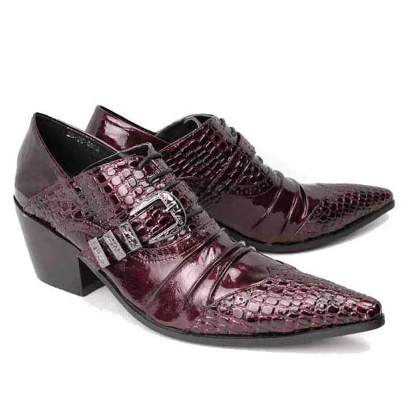 Batzuzhi Gothic Rock Man's Leather Shoes Formal Business Shoes Men 6.5cm High Increased Wedding Shoes for Man, BIG SIZES EU38-46