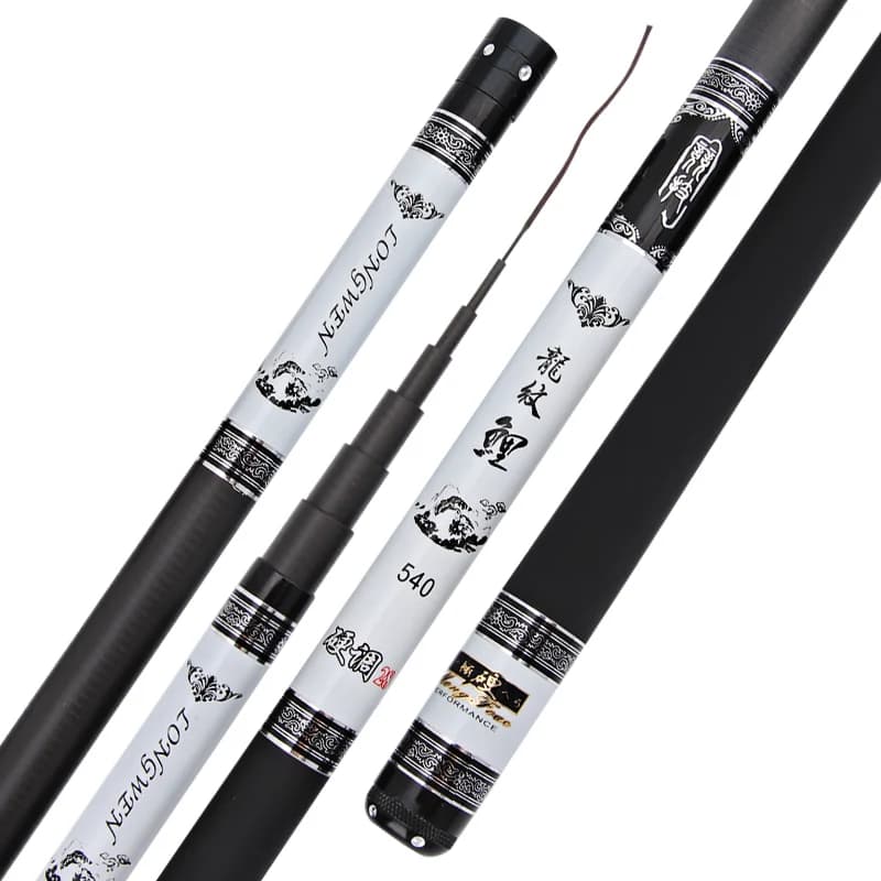 Extra Long High Carbon Fiber Telescopic Power Hand Pole Fishing Rod 3.6M-10M Freshwater Feeder Rod Stick Spare Tip A243
