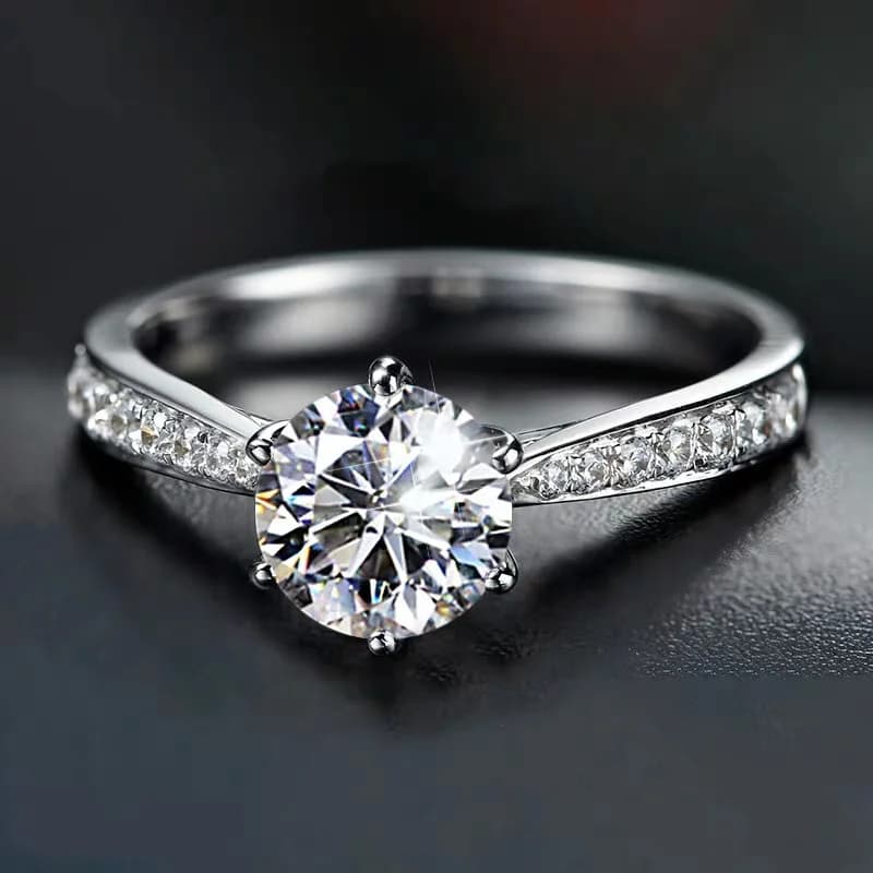 925 Sterling Silver Zircon Adjustable Women's Engagement Ring Wedding Fashion Jewelry Accessories